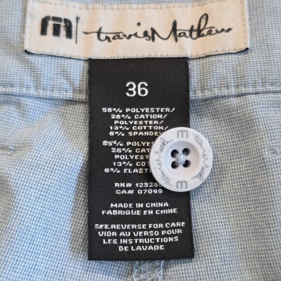 Travis Mathew Shorts Mens US 36 Heathered Blue Golf Ripstop Stretch Lightweight - Picture 4 of 14
